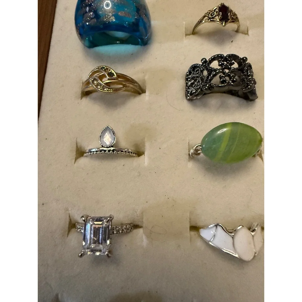 Fashion Ring Lot 50 Mixed Styles Statement Boho Crystal Silver Gold Tone
